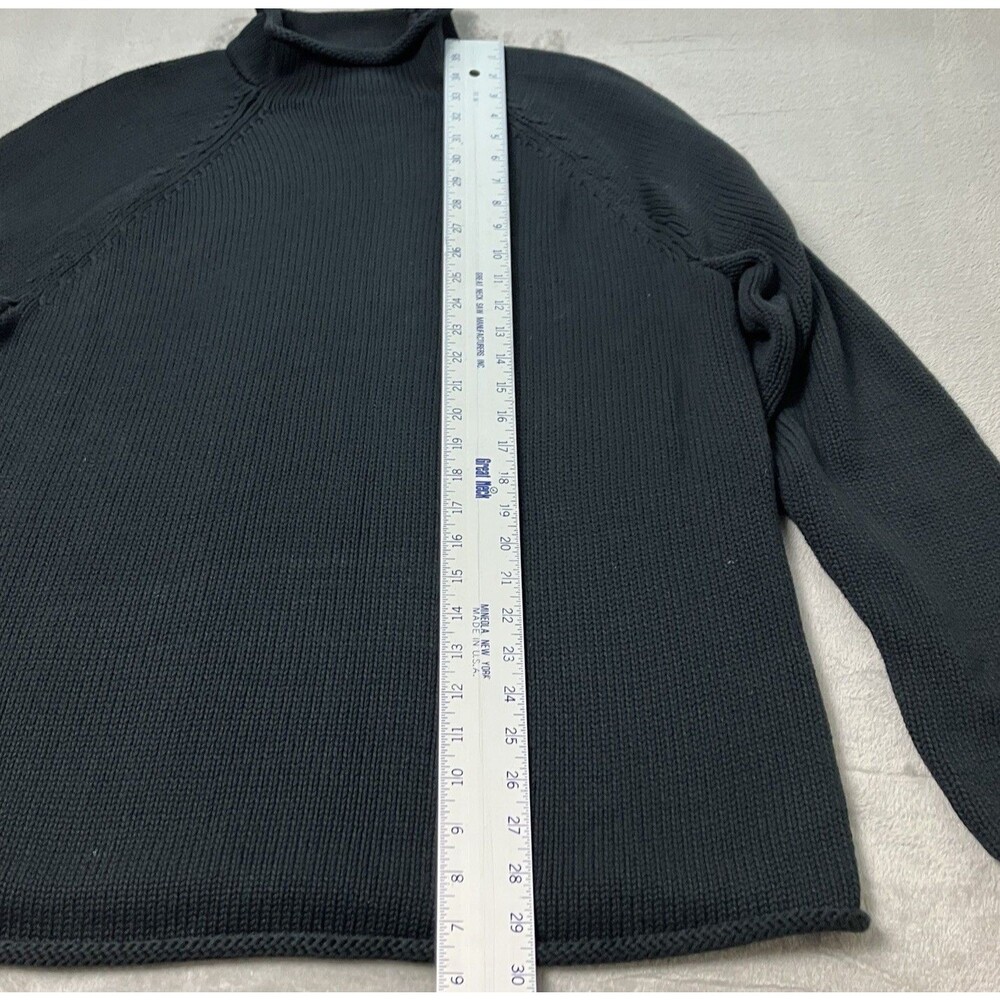 J Crew 1988 Rollneck Black Sweater Cotton 90s Style Preppy Casual BW186 Women L - Picture 5 of 16